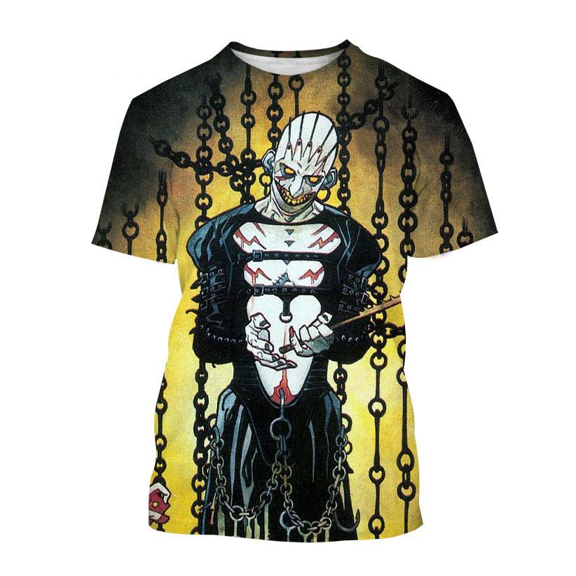 

Summer Hellraiser Horror Movie 3D Print T-Shirts Streetwear Men Casual Oversized O-Neck Short Sleeved T Shirt Tees Tops Clothing S