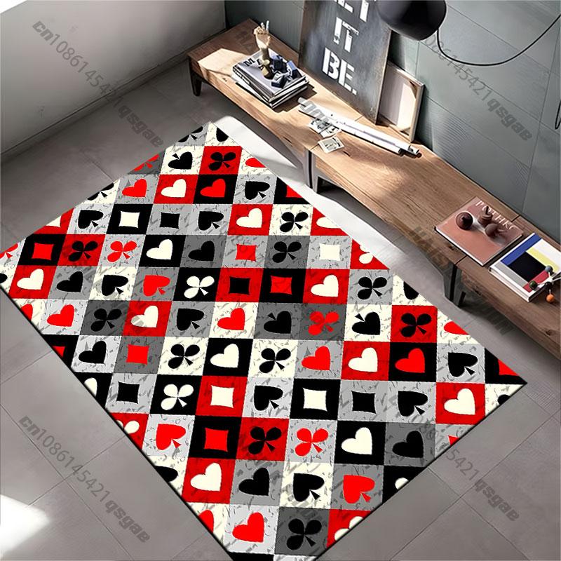 Playing card suit pattern carpet Yoga living room room decor children's crawling mat doormat area rug games mat