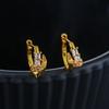 Square Zircon Earrings Men's Super Flash Simple and Versatile Earrings Women's Ruffian Handsome Nail Earrings