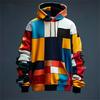 Y2K Men's and Women's Hoodie 3d Simulation Stitching Plaid Print Hooded Sweatshirts Top Clothing Street Kids Pullovers