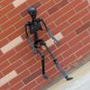 Removable Joint Plastic Skeleton 35.4-inch Posing Halloween Black Skeleton Model Gothic Graveyard Haunted House Props