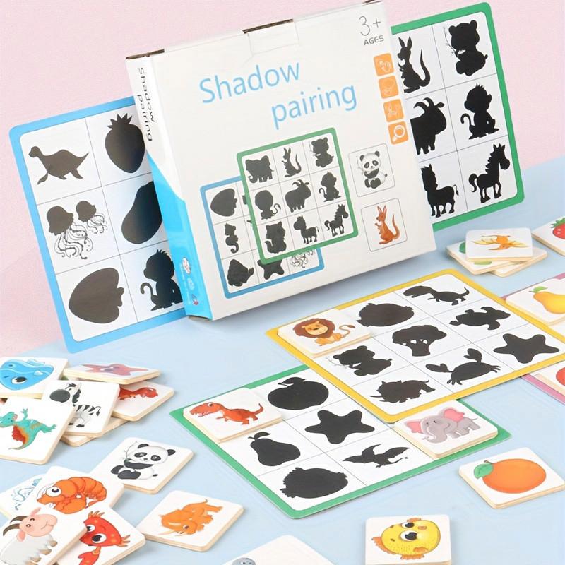 Wooden Montessori Find Shape Toys Animal Fruit Shadow Pairing Shape Puzzle Logical Thinking Game Educational Toys For Children