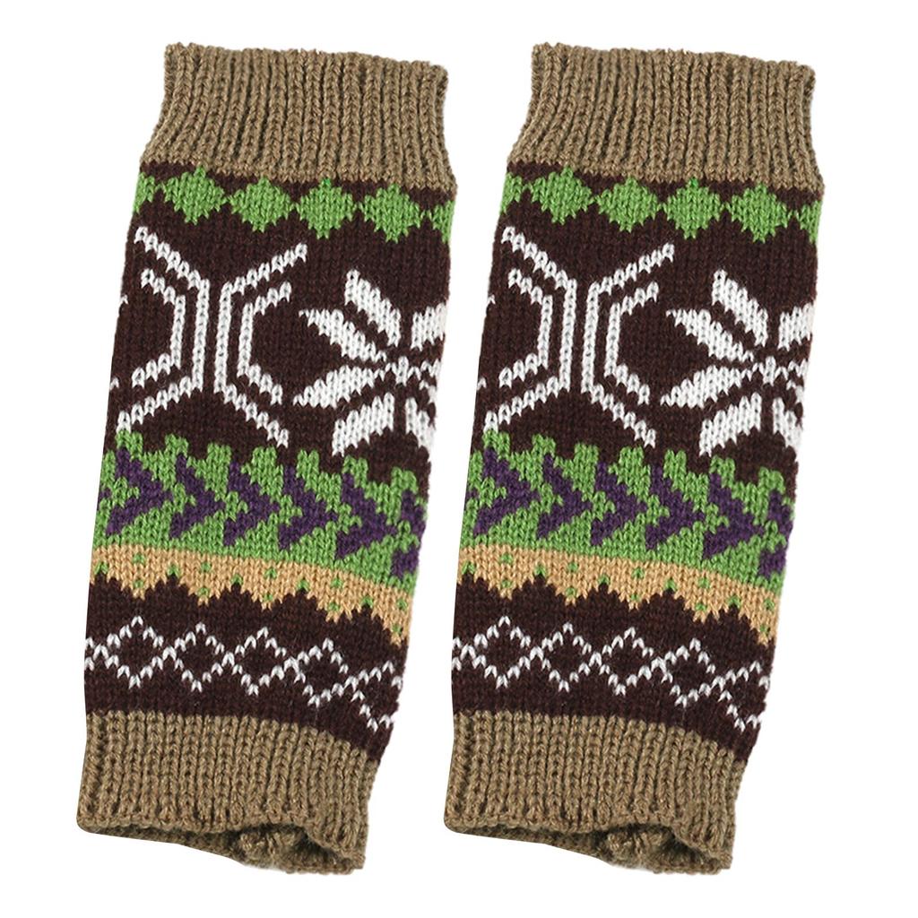 Christmas Pattern Mittens Stretchy Hand Gloves Female Winter Autumn Oversleeves Fingerless Gloves for Outdoor Activity