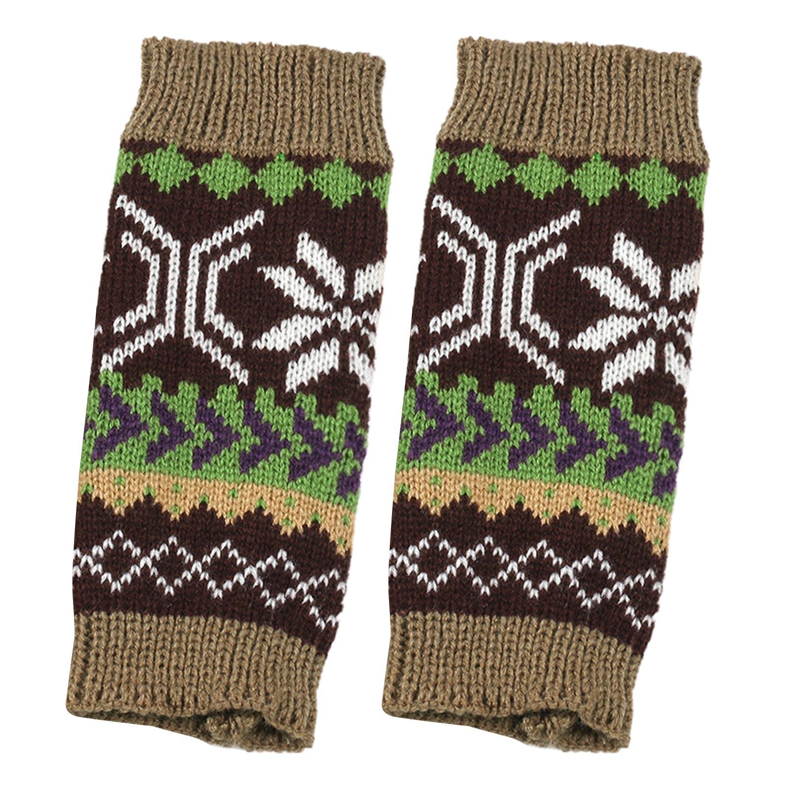 

Рождественский узор Варежки Эластичные перчатки для рук Женские Зимние Осенние Нарукавники Перчатки без пальцев для активного отдыха хаки