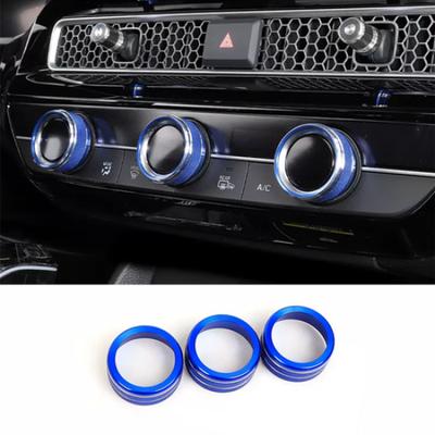 For Honda Civic   Air Condition Knob Button Ring Cover Blue Decor