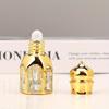 3ml/6ml Flower Random Luxury Golden Essential Oil Roller Bottle Refillable Perfume Bottle Glass Roll-On Essential Oil Bottle