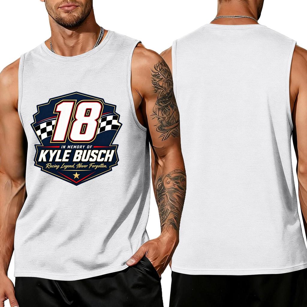 Men's Racing Graphic Sleeveless Tank Top Muscle Fit Casual Summer Shirt Lightweight Breathable Fabric Comfortable Design
