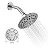 Modern Design High Pressure 6 Inch 6-Function ABS Plastic Chrome Finish Fixed Showerhead for Bathroom Accessory