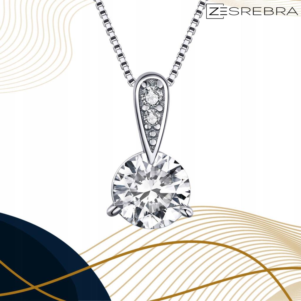 Chain Pr 925 Large Cubic Zirconia Classic Crystal Pendant