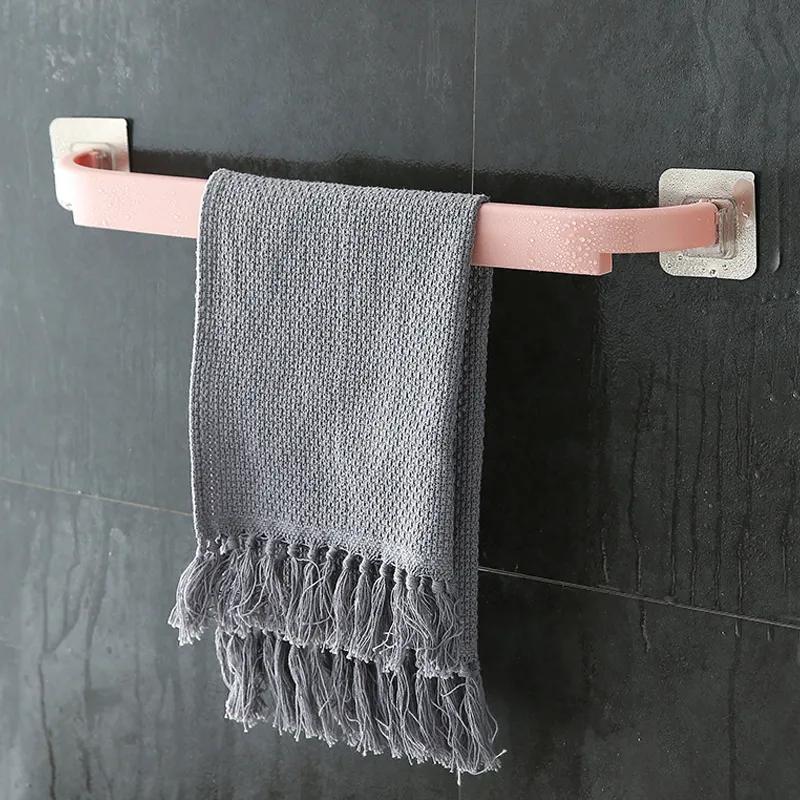 Badezimmer Handtuchhalter Küchenlappenhalter Aufbewahrungsregal Badezimmer Nicht perforierter Handtuchstangenhalter Farbiger Kunststoff Schuhregal YLE336