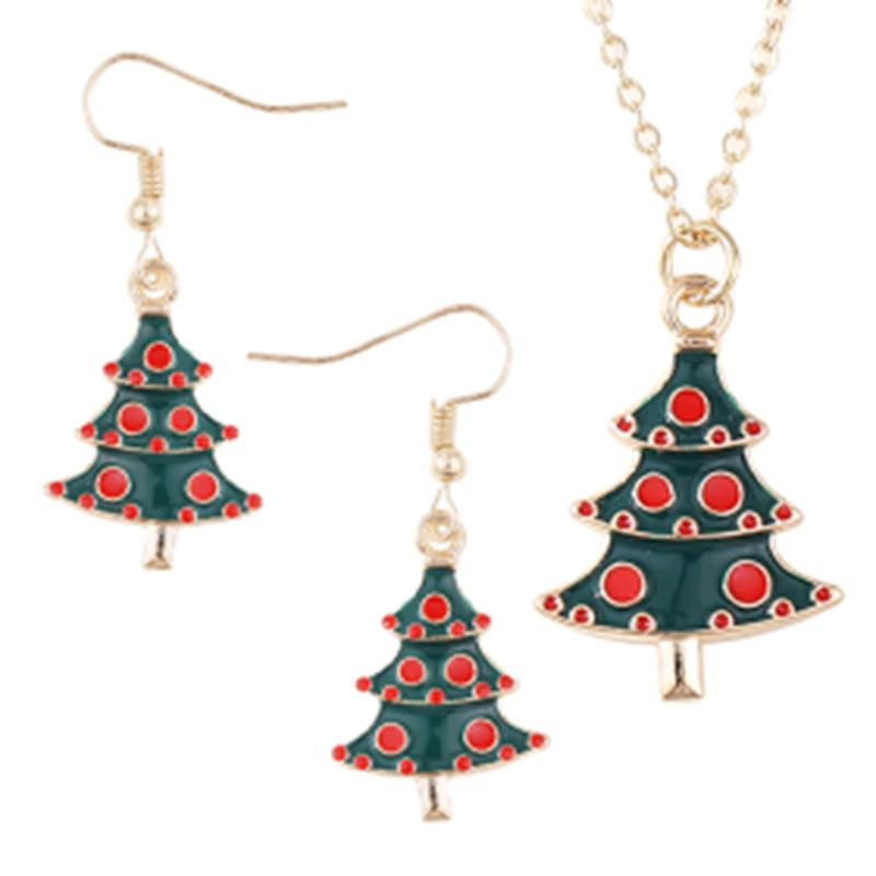 Trendy Christmas Jewelry Set: Santa Claus Earrings & Necklace