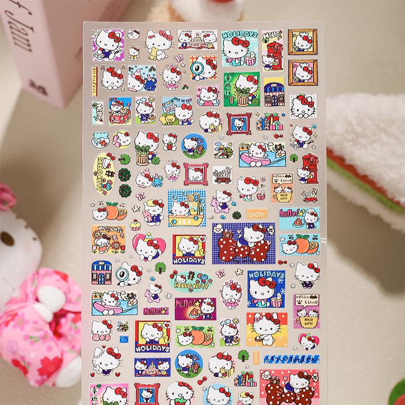 SKY Full-Sheet Hello Kitty Jelly Stickers - Cute DIY Back-to-School Decorative Set