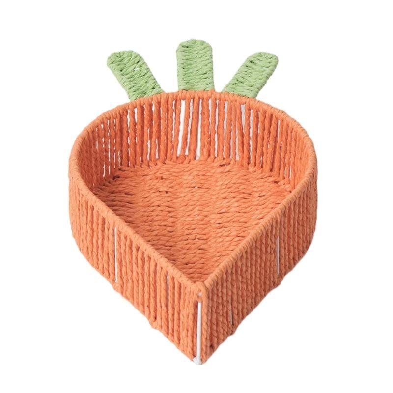 92MF Food Serving Tray Decorative Fruit Bowl Handwoven Carrot Shaped Basket for Organizing Nut Dining Table Centerpieces China Mainland