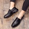Large size spring and summer men's leather shoes British trend one-pedal loafers Korean version of business hairstylist shoes