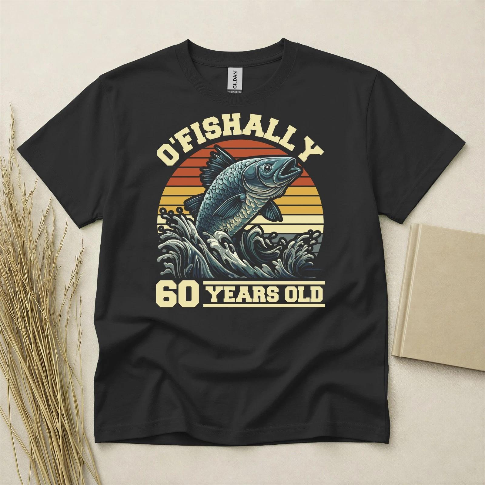 60th Birthday T Shirt Born In 1966 Gift 60 Year Old T-Shirt Ofishally Sixty Fish M