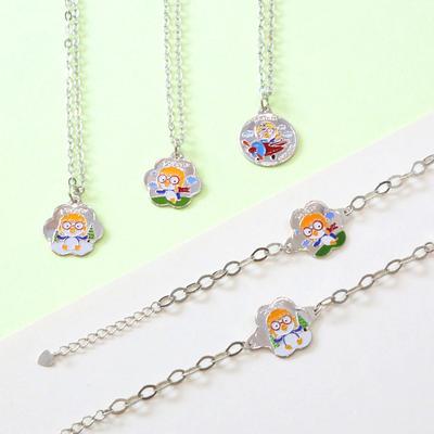 Pororo Kinderschmuck – Gravierte Silberarmband- und Halskettenkollektion zur Vermeidung von Kindesverlusten