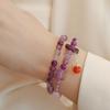 Natural Amethyst Bracelet Double Ring Jewelry Bangles Women Fashion Jewelry Accessories Gift