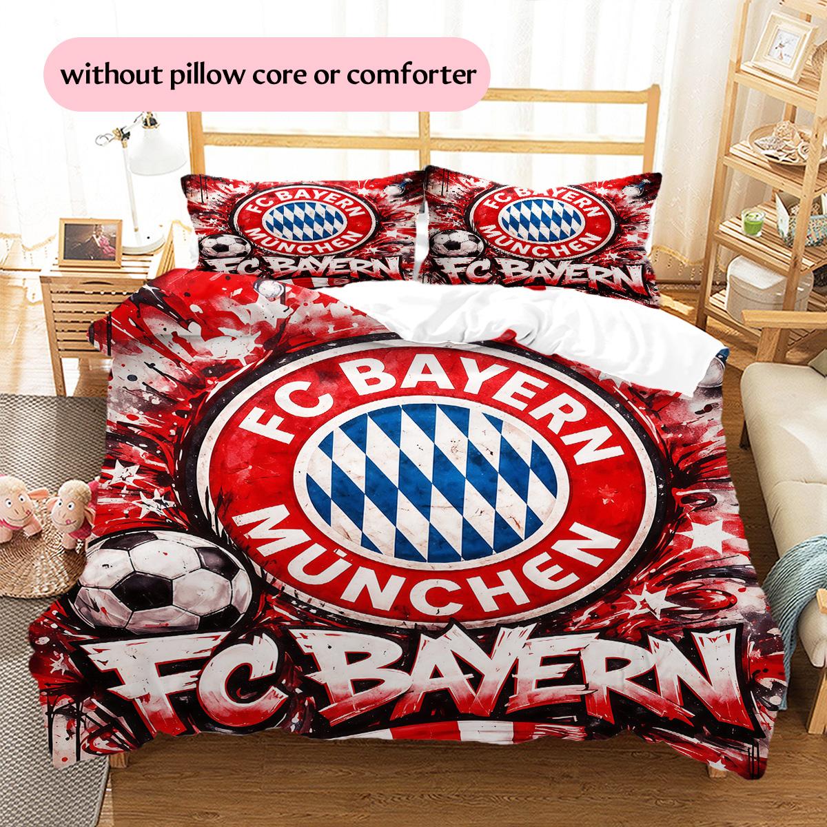 

Bayern Munich Pattern Bedding Quilt Set Home Decoration Gift (1 * duvet cover + 2 * pillowcase without core) 135x200cm