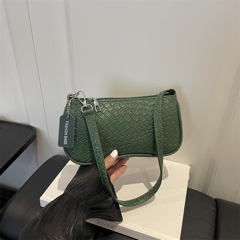Minimalist Woven Large Capacity Casual Single Shoulder Handheld Handbag Small Square Bag