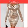 Lace Bodycon 2025 Satin Elegant Dress With Pleated Skirt For Spring And Autumn