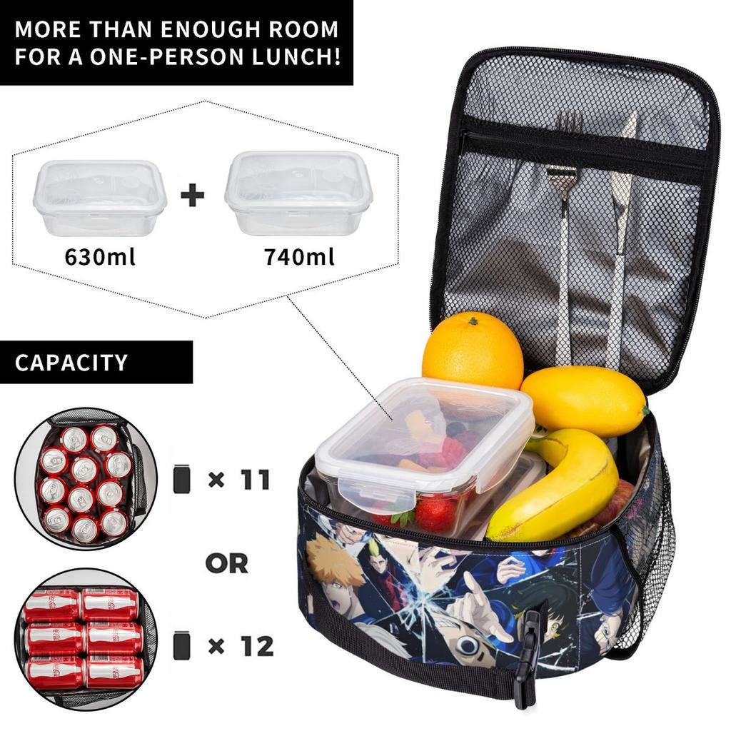 Anime Blue Locks Insulated Lunch Bag for Women Kids Leakproof Food Boxes Thermal Lunch Box Tote
