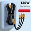 Three-in-One Braided Charging Cable for Apple, Huawei, and TYPE-C Devices - Super Fast Charging
