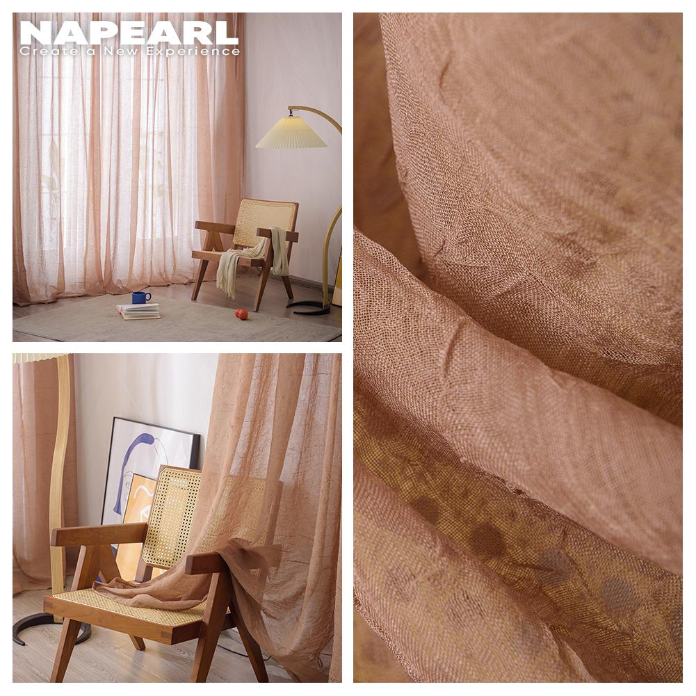 1PC NAPEARL Modern Elegant Sheer Curtain Pleated Fabric Upgrade Window Tulle Curtain for Living Room Bedroom Home Decor