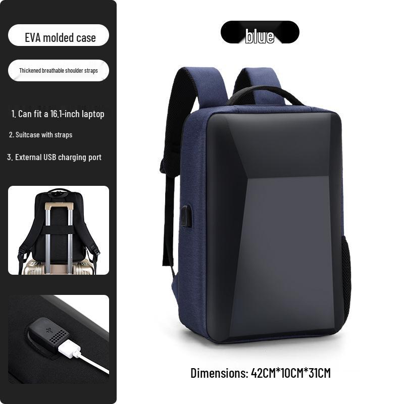Wasserdichter Business-Rucksack für Herren mit Schloss - Hartschale, Doppelschulter, Lässige Computer- und Schultasche