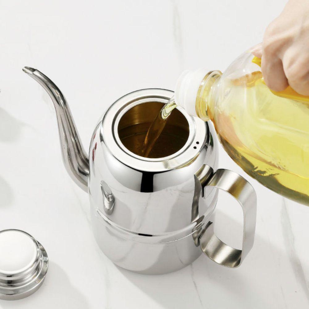 Stainless Steel Oil Dispenser 14/18/24/32/48oz Olive Oil Bottle Kitchen Supplies Oil Pot  Liquid