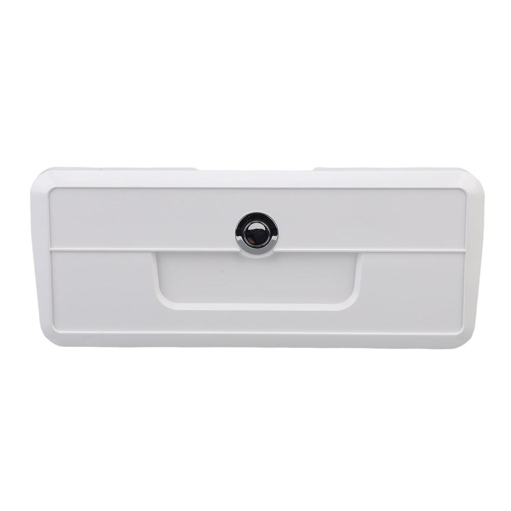 Boat Storage Box Multifunctional Cup Holder Design Rain Proof Sealing Yacht Dock Box with Concealed Button Lock White