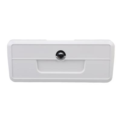 Boat Storage Box Multifunctional Cup Holder Design Rain Proof Sealing Yacht Dock Box with Concealed Button Lock White