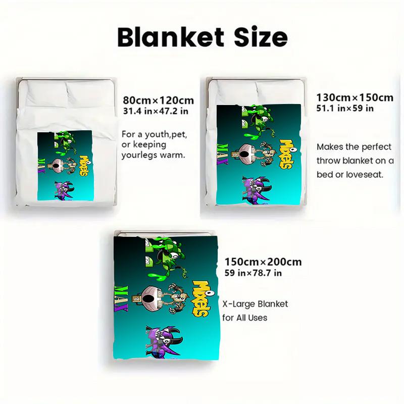 MIXELS 2D Flat Pattern Flannel Blanket High quality All Seasons Warmth and Comfort Perfect for Christmas Gifts.