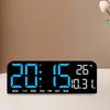 12/24H Format Large Digital Clock Date Week Alarm Clock Electronic Dual Alarms  Bedside Table