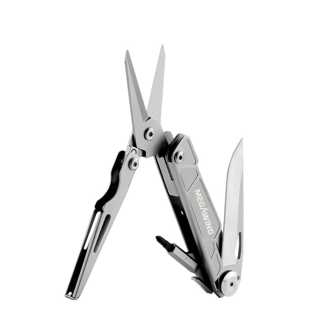 Multifunctional Portable Outdoor Folding Tool: Knife, Scissors, Screwdriver for Camping, Mountaineering, and Car Emergencies.