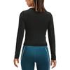 Under Armour Solid Color Casual Logo Print Crew Neck Long Sleeve T-Shirt Women Tops Black 1373930-001