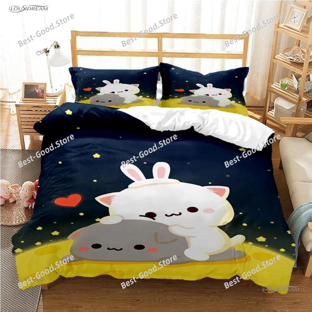 BuBu-Bear Cartoon Anime Cute All Season Duvet Cover kawaii Bedding set Soft Quilt Cover and Pillowcases SingleDoubleQueenKing