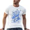T-shirt Bleu Taches de Couleur Confortable Vêtement de Travail T-shirt