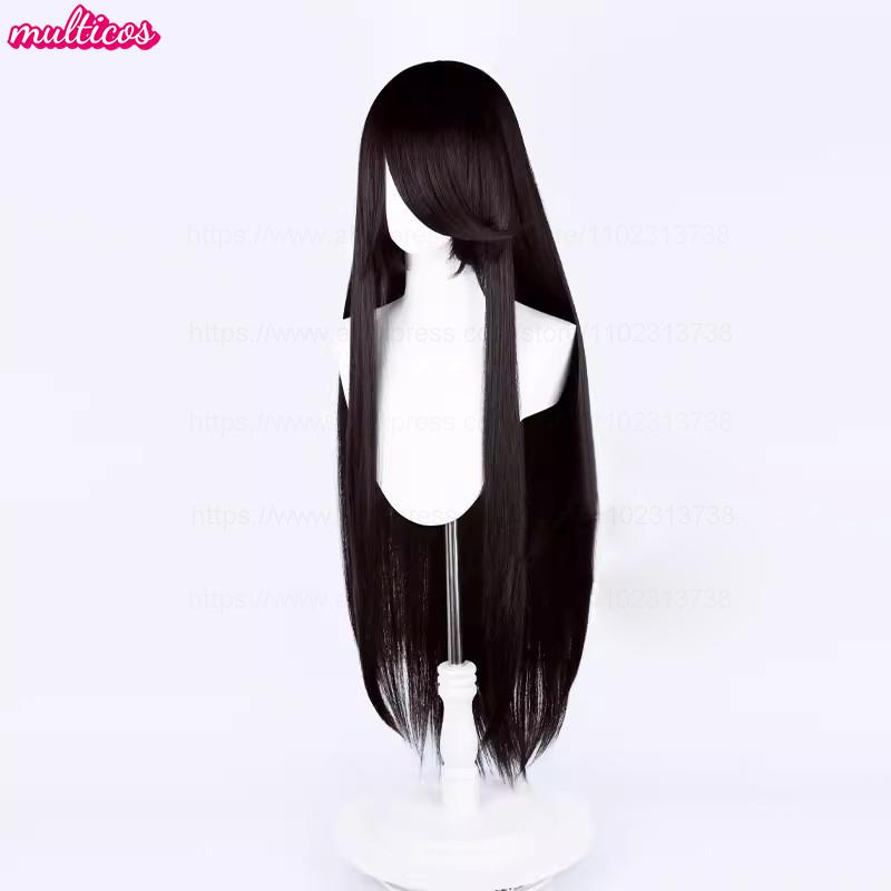 Hoge Kwaliteit Anime 100cm Lang Recht Cosplay Pruik Zwart Wit Rood Roze Bruin Goud Blauw Blond Paars Hittebestendig Haar Pruiken black