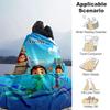 Custom 1pc Ocean Friends Adventure Blanket, Soft And Comfortable Blanket, Casual Warm, Camping Travel Blanket, Birthday Gift Q910102