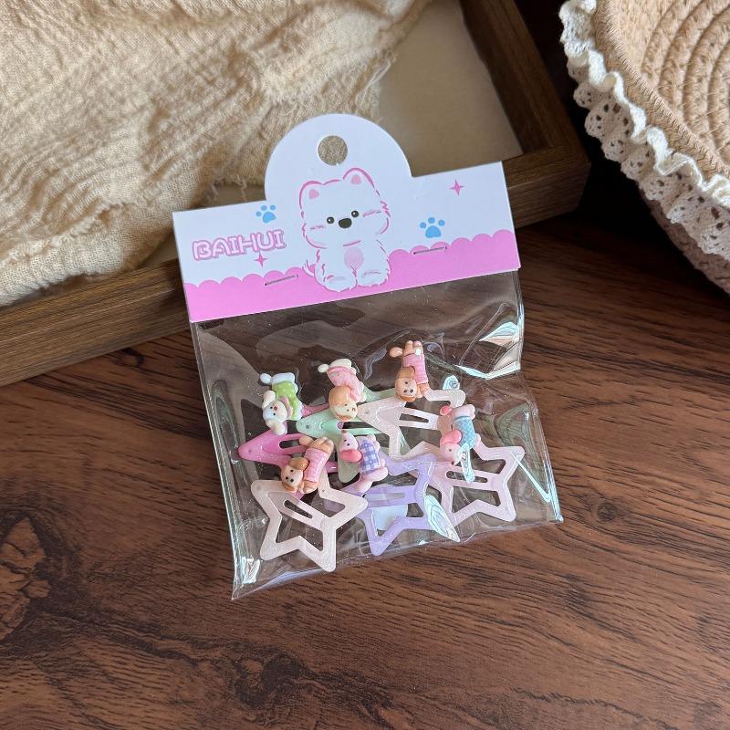 

Детский весенний выпуск Набор цветных мультяшных заколок-клипс для волос Девочки Животный бантик Милые базовые заколки для волос 6 штук в пакете