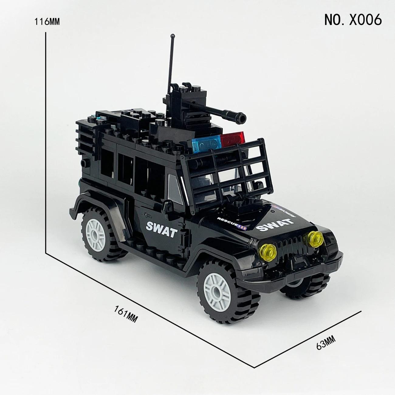Polizeiauto gepanzertes Auto Minifigur Montage Bausteine Spielzeug Junge