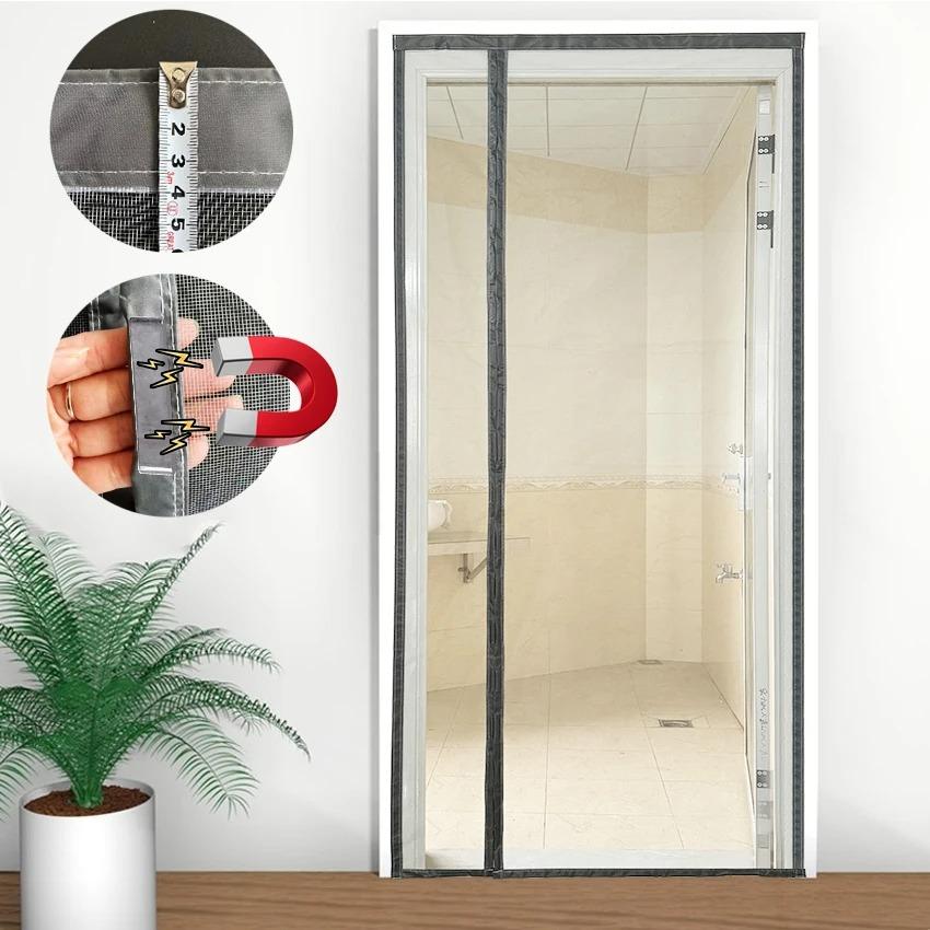 Magnetic Door Screen Custom Size Mosquito Net Curtain Fly Insect Automatic Closing Invisible Mesh For Kitchen indoor living room