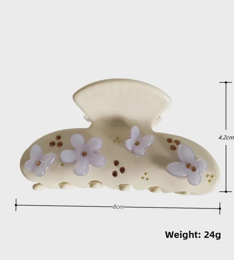 Korean Temperament Acetate Hairpin: Rhinestone Butterfly Flower Clip - Creative Sweet Girl Shark Clip