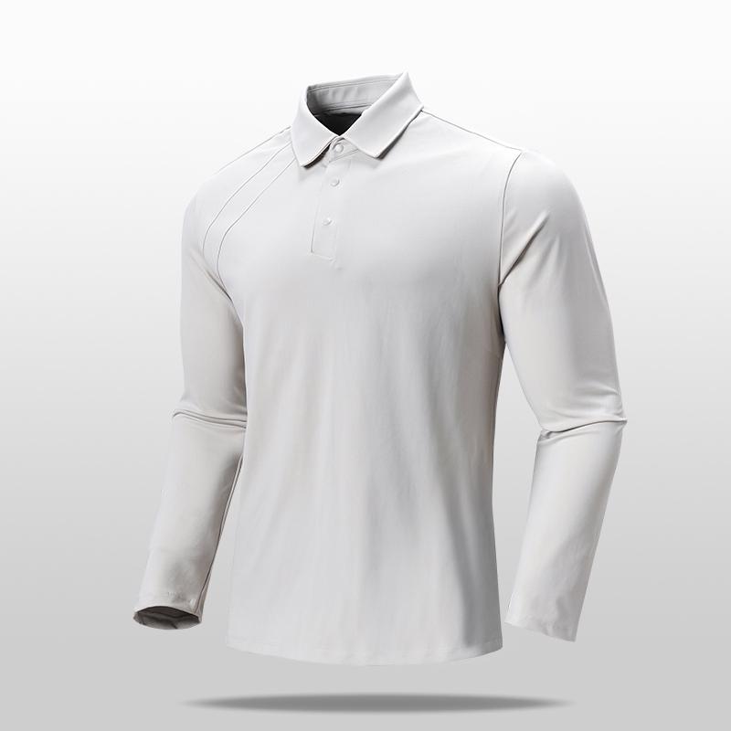 New Autumn and Winter POLO Shirt for Men's Double-skin Grinding Long-sleeved Versatile Casual Lapel Middle-aged and Young Pullover
