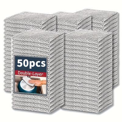 50 szt. Nowoczesne zmywaki kuchenne ze stali nierdzewnej, Nie rysujące czyszczenie drutem metalowym, Ręczniki do naczyń wielokrotnego użytku do mokrych i czystych naczyń, garnków i patelni