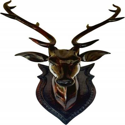 Tête de cerf en bois faite à la main, décoration d'intérieur pour salon et chambre à coucher