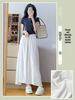Yamamoto Style Ice Silk High-Waist Wide-Leg Skirt Pants for Women – Slimming, Drape Design, Summer Casual Pear Shape Fit