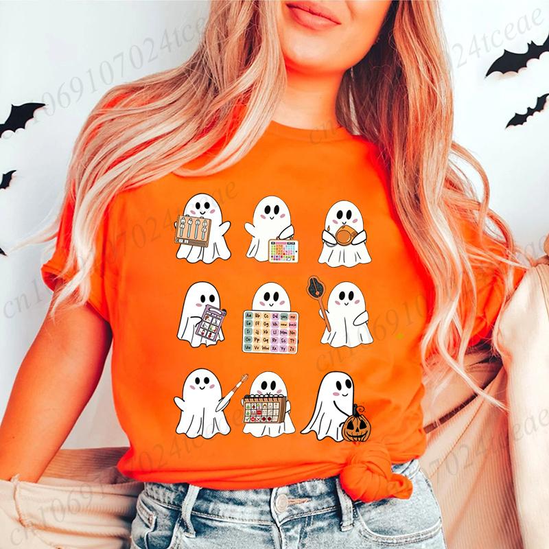 Speech Therapy Halloween Tee Shirt,Spooky Season Women's T-Shirts Clothing Trick or Speech T-Shirts Short Sleeve Tee Shirt Tops