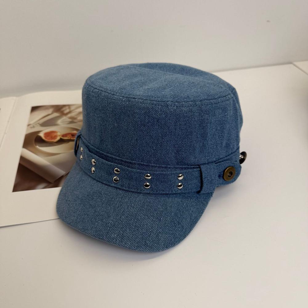 Washed Denim Rivet Denim Beret Y2k Newsboy Cap Fashion Retro Painter Hat Autumn Style 3