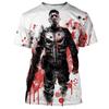 Moda Estiva Sparatoria Magliette a Maniche Corte Stampate in 3D Il Punitore Camicia Casual Personalità Maglietta da Uomo Girocollo Top per Bambini